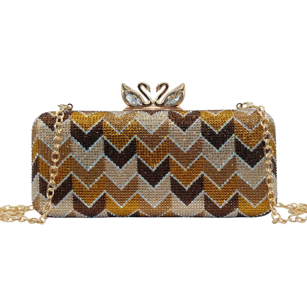 Shiny Rhinestone Clutch Handbag for Women Party Occasions