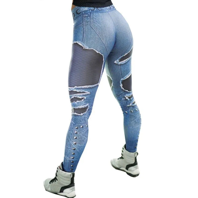 Plus Size Seamless Denim Leggings