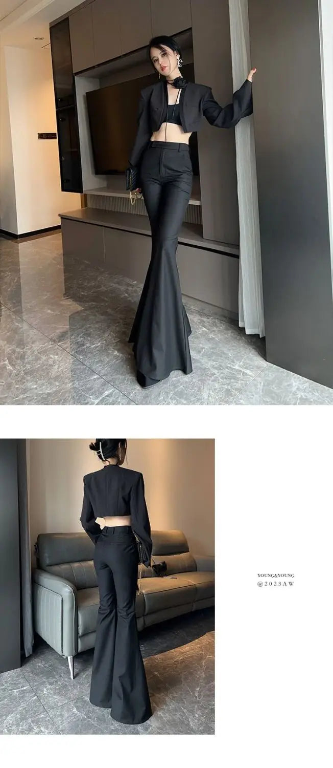 High Waist Bell Bottom Trousers