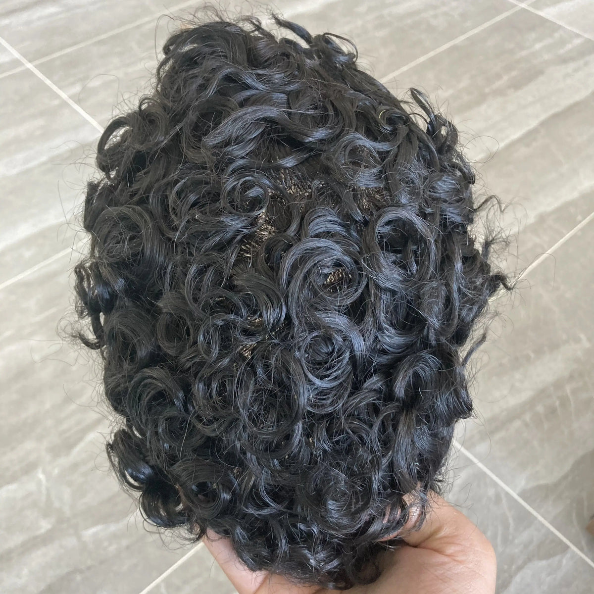Natural Curly V Loop Hair Replacement Toupee for Women
