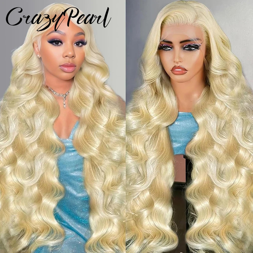 Long Blonde Body Wave HD Lace Front Human Hair Wig for Women