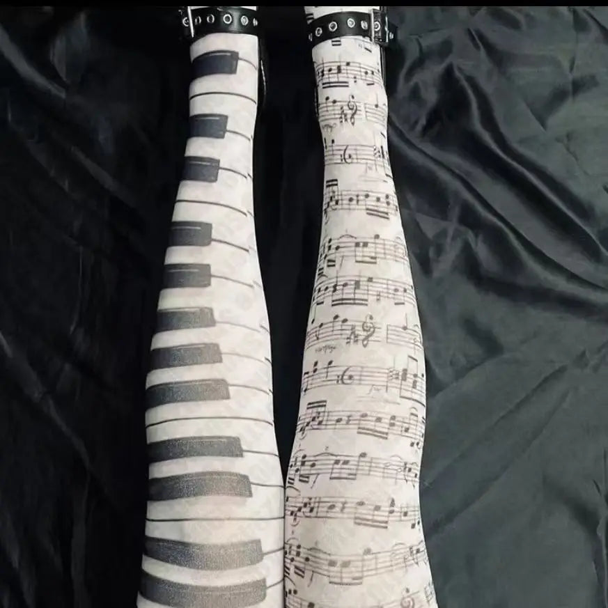 Stylish Graphic Print Over Knee Thigh High Socks For Women
