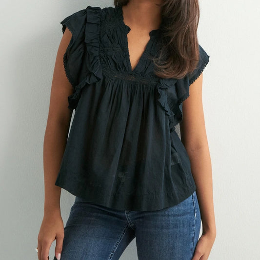 Boho Ruffle Peplum Tank Top