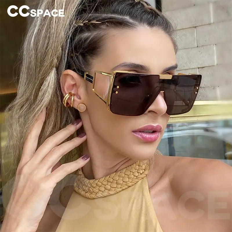 Oversized Retro Single Lens Sunglasses