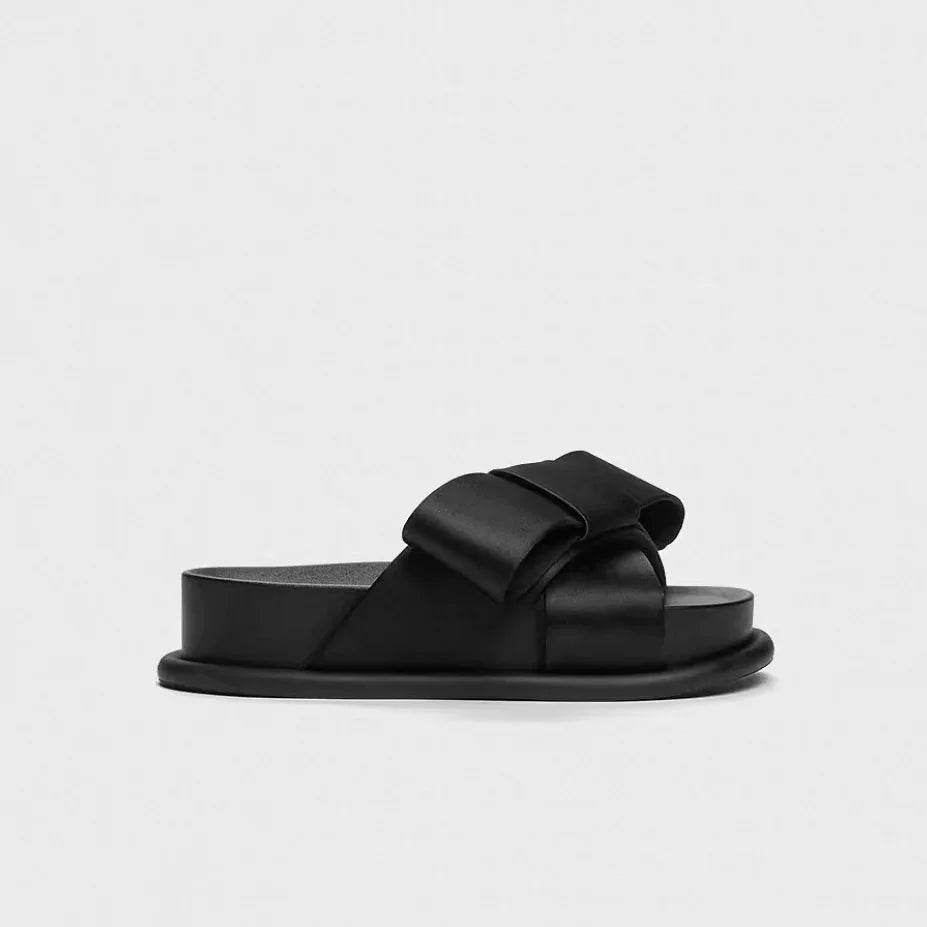 Cute Butterfly Knot Platform Slide Sandals for Women