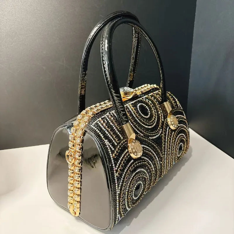 New Dinner Handbag Luxury Brand Diamond-encrusted Sparkling Dinner Party Handbag Fashion Trend Women's Shoulder Crossbody Bag
