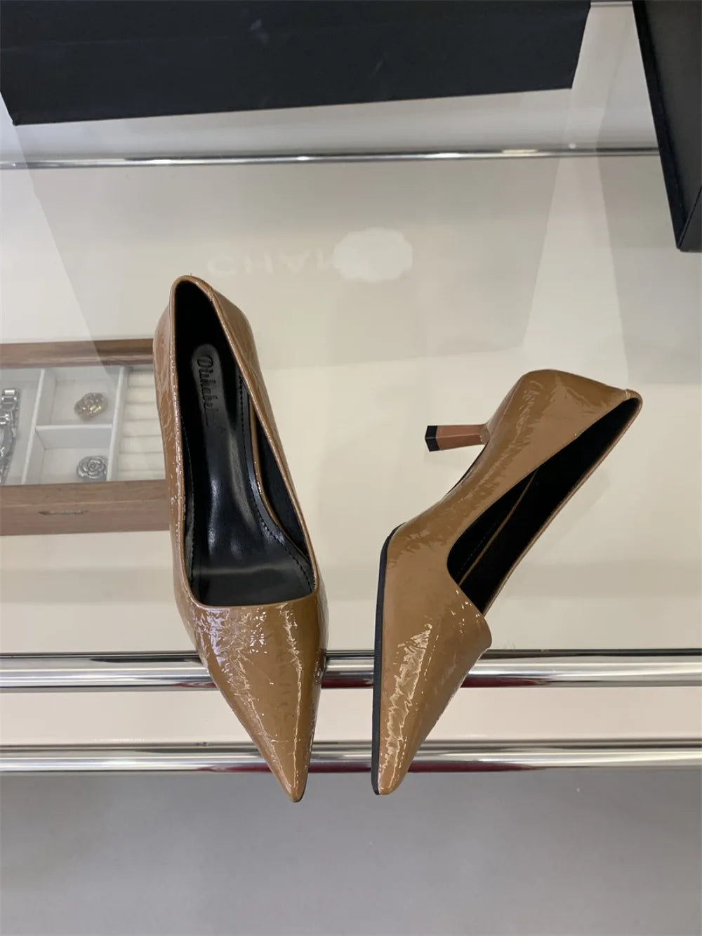 Elegant Slim Pointed Toe Slip On Pumps