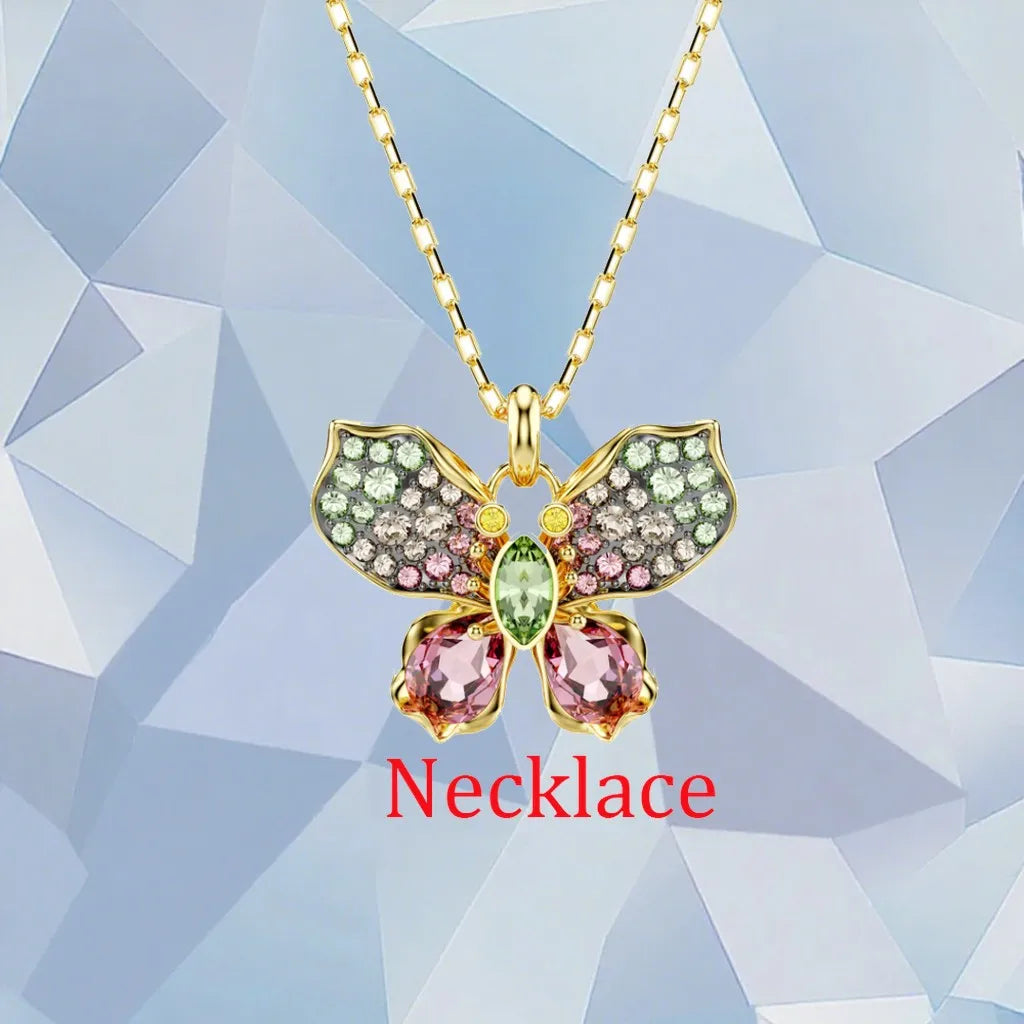 Gold Plated Zirconia Crystal Pendant Set for Women