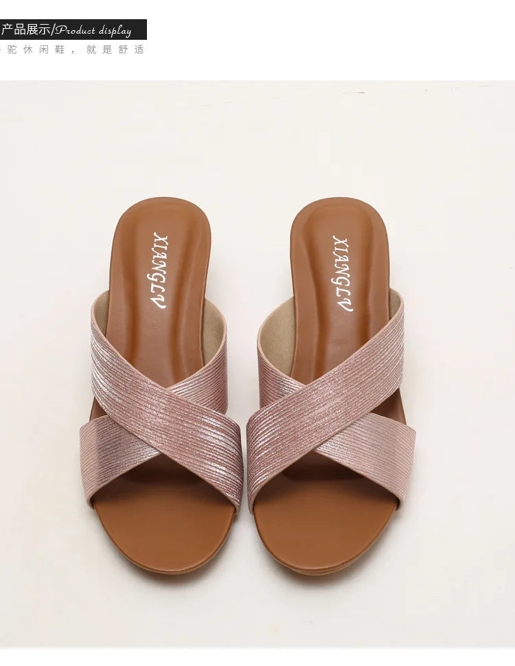 Bohemian Wedge Open Toe Sandals Lightweight Summer Casual for Women