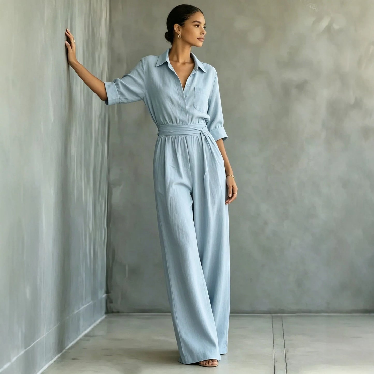 Solid Color Casual Loose Jumpsuit for Women Summer Vacation Streetwear