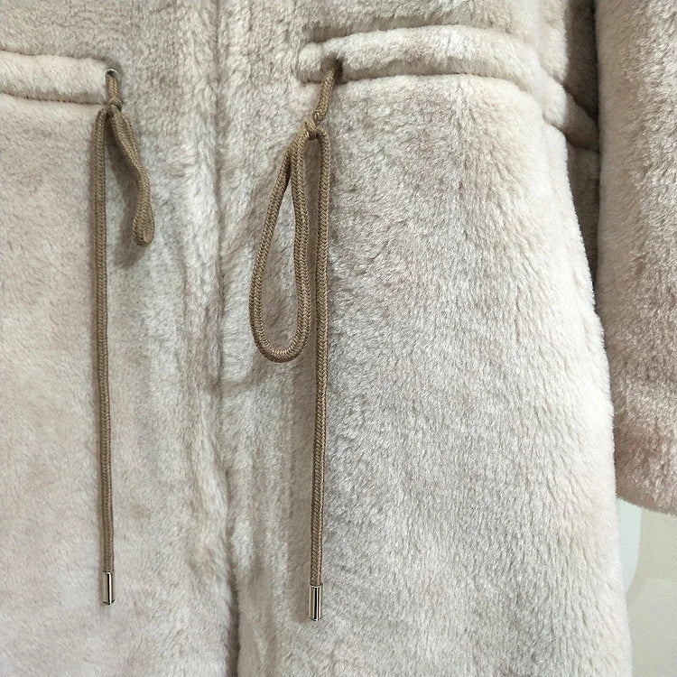 Long Real Fur Hooded Parka Coat