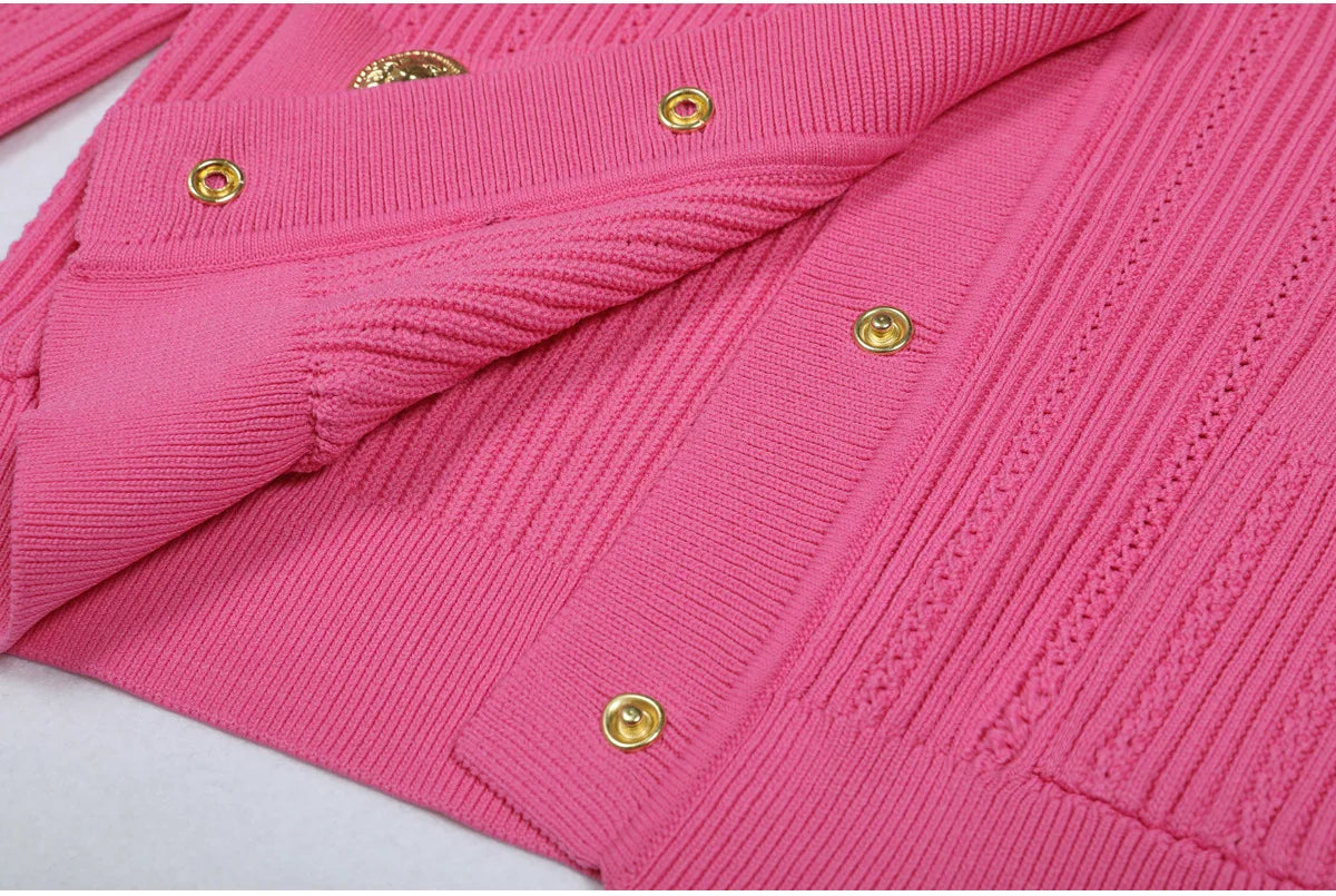 O Neck Knit Sweater Coat