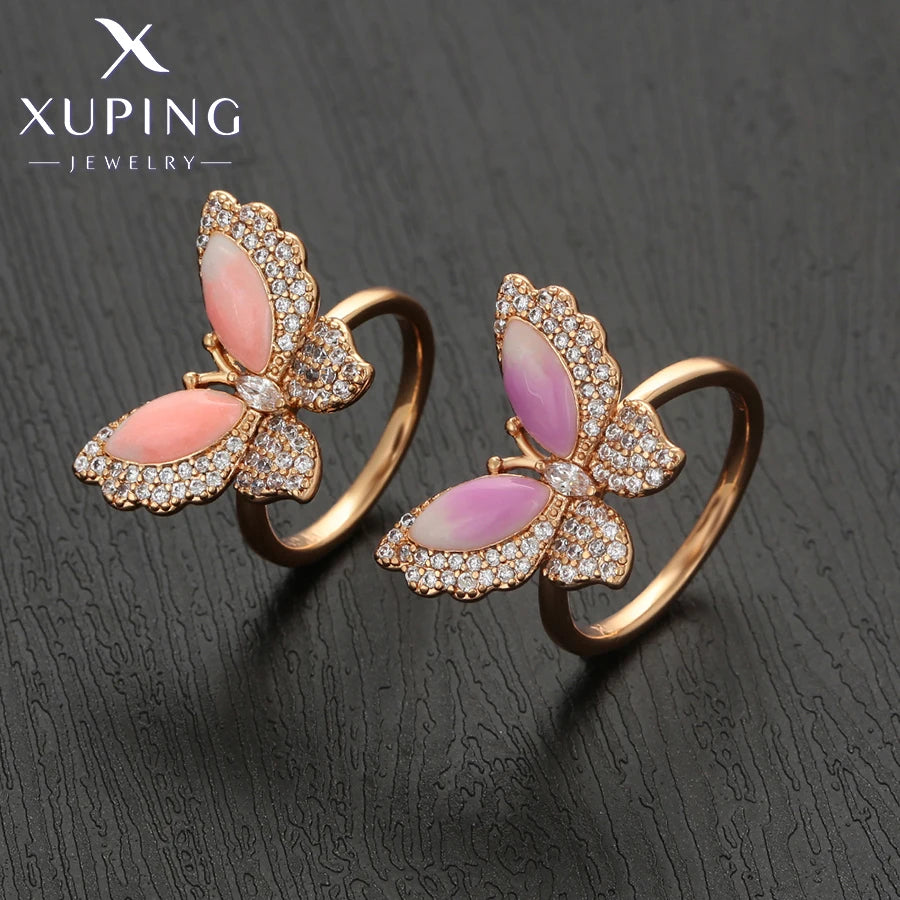 Gold Plated Butterfly Statement Ring