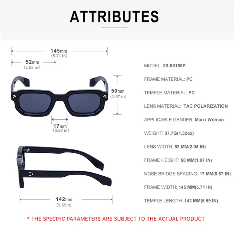 Small Square Polarized Sunglasses