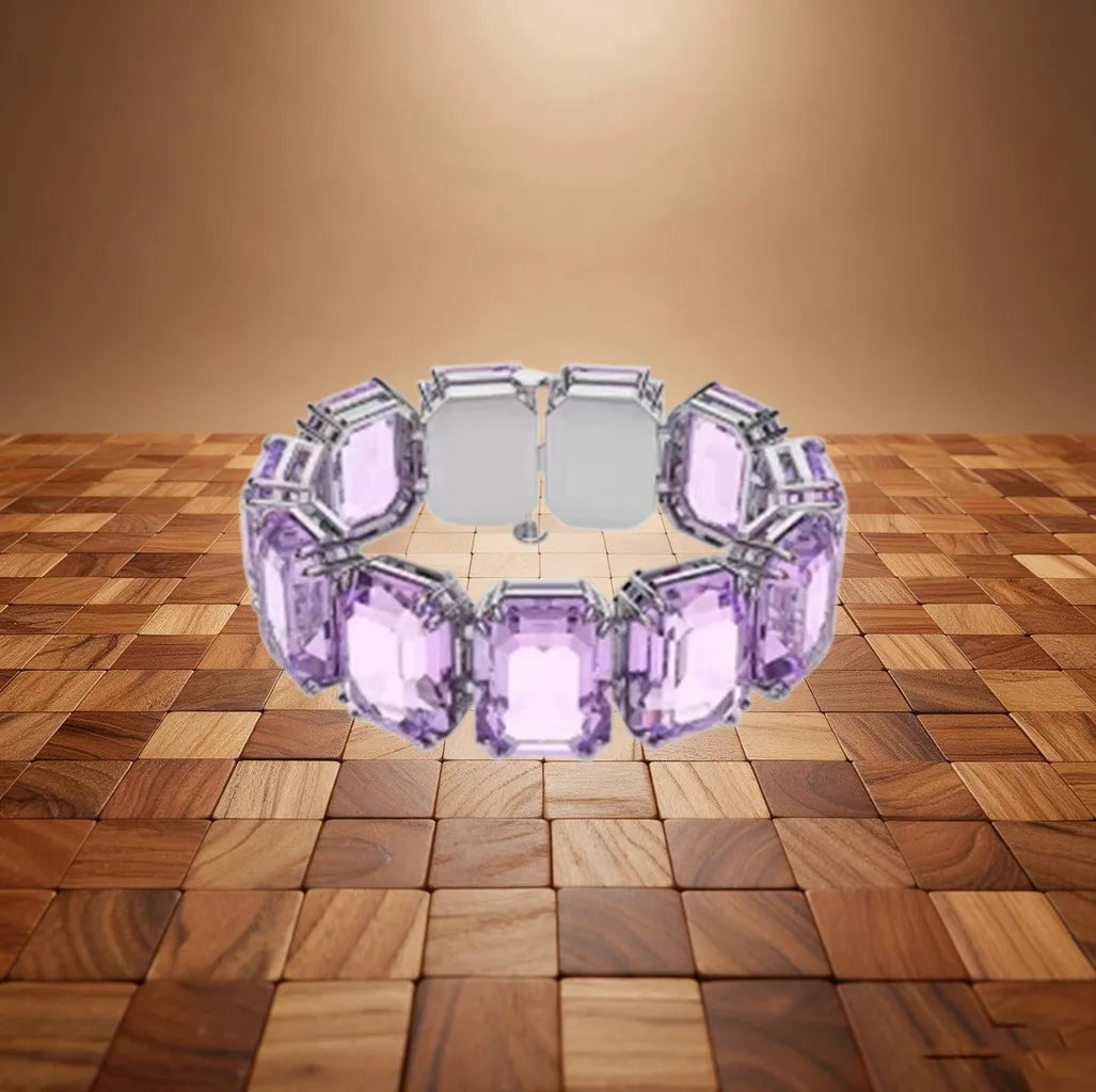 Cushion Cut Crystal Necklace, Earrings, Ring and Bracelet Set for Women