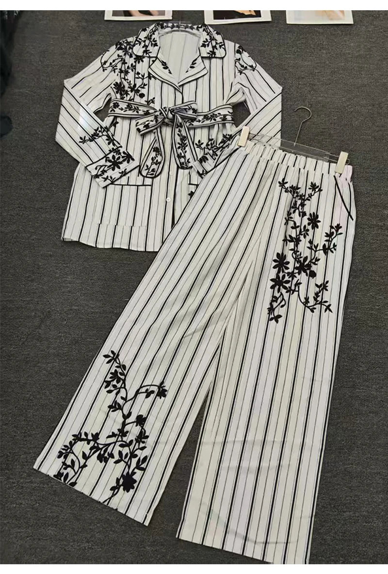 Striped Shirt And Trousers Set
