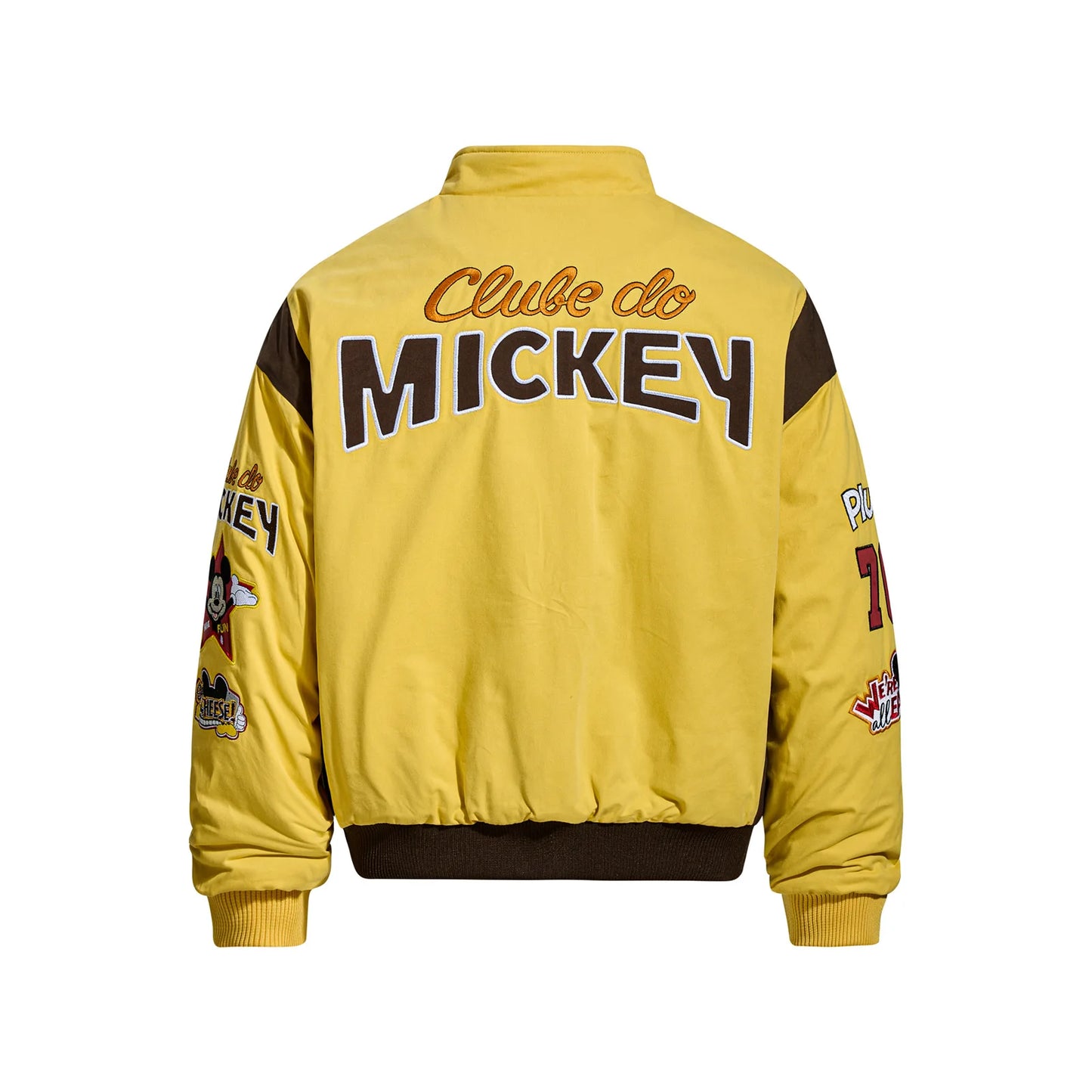 American Retro Cartoon Embroidery Patchwork Stand Collar Thickened Jacket for Men and Women Winter Loose Casual Warm Cotton Coat