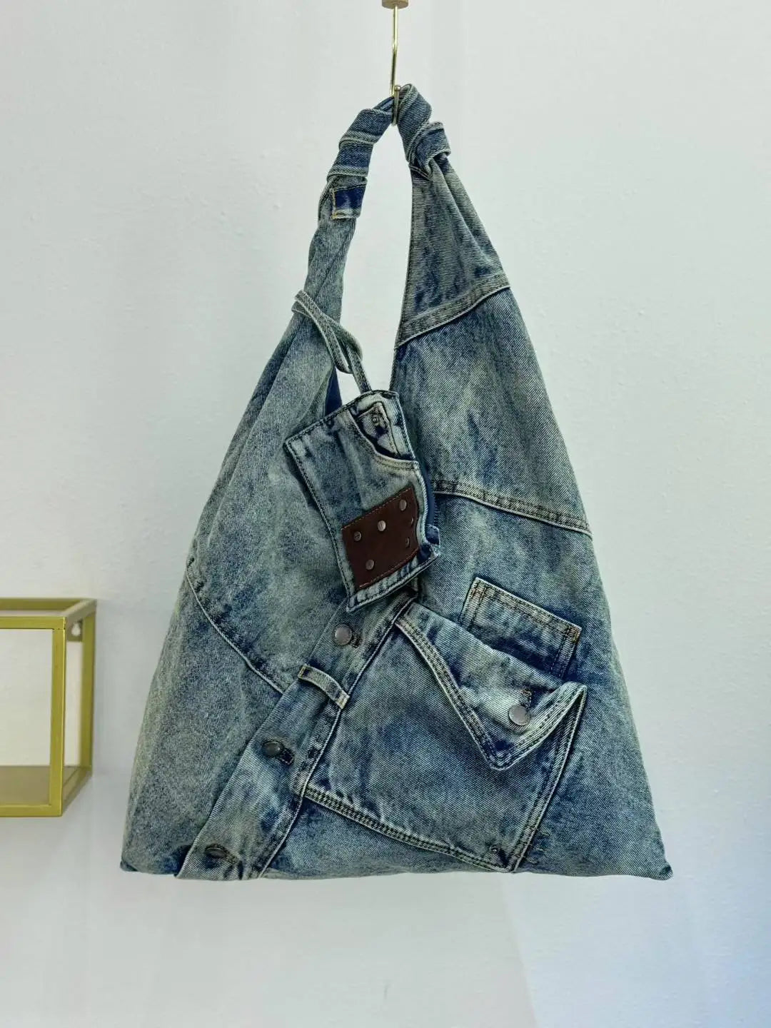 Fashion Washed Denim women handbags Y2K chian Shoulder bags for Female Simple Large capacity Student ladies big Totes bolsas