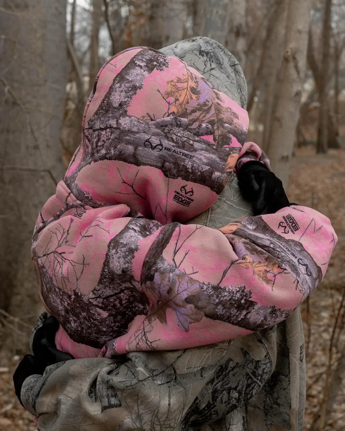 Leaf Camouflage Print Hoodie Set