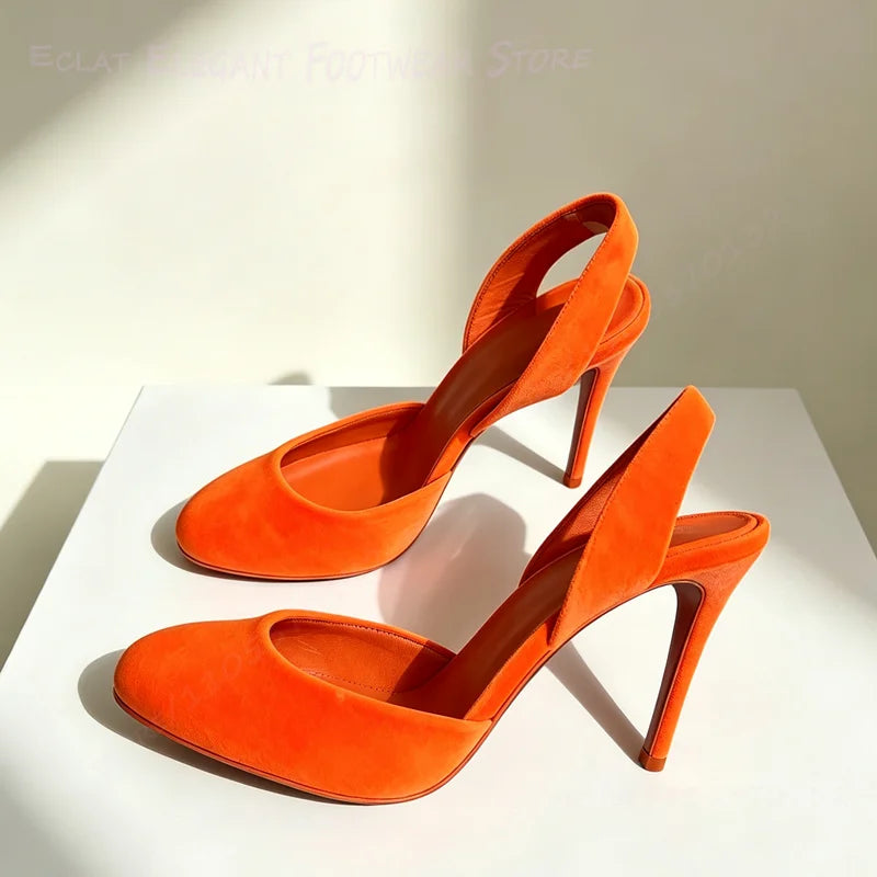 Premium Quality Suede Slingback Stilettos For Women