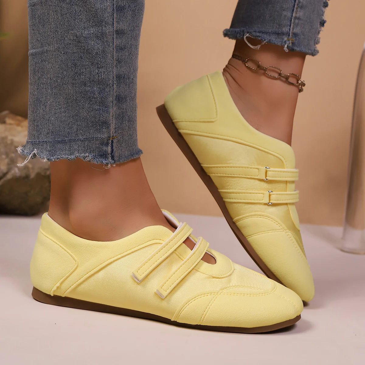 Cushioned Hook And Loop Casual Walking Sneakers For Women