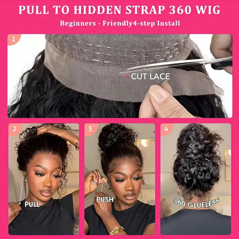 Deep Wave Glueless Human Hair Lace Front Wig for Women