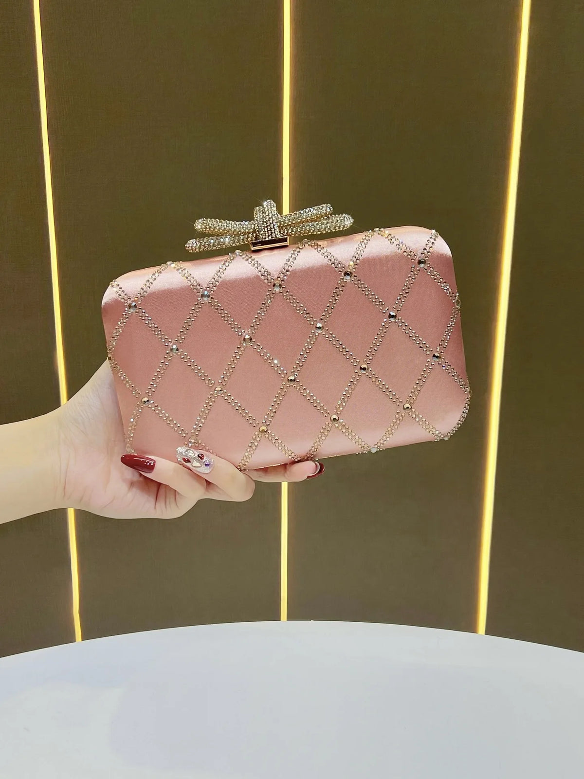 Glitter Rhinestone Clutch Messenger Bag for Women