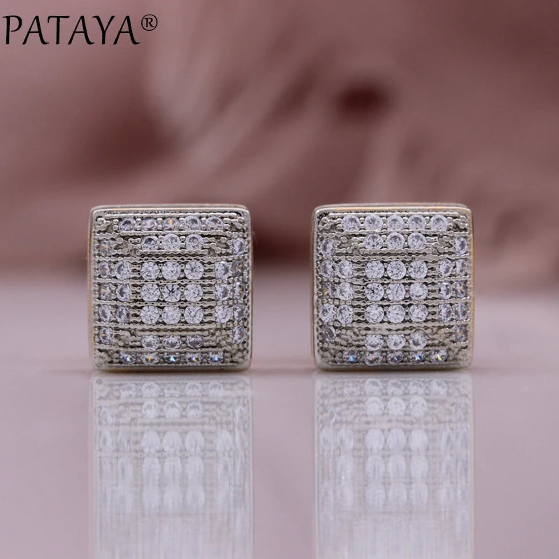 Rose Gold Zircon Drop Earrings