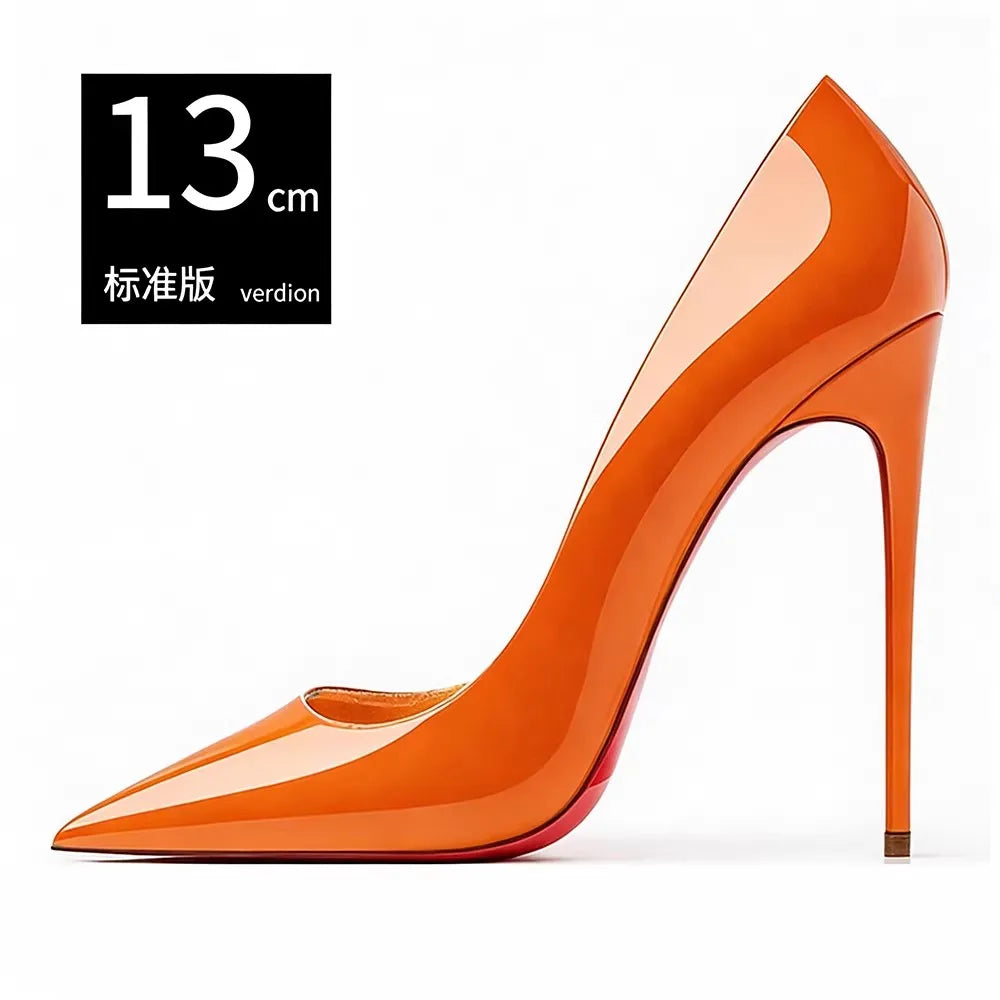 Pointed Toe Patent Leather Stiletto Heels for Women