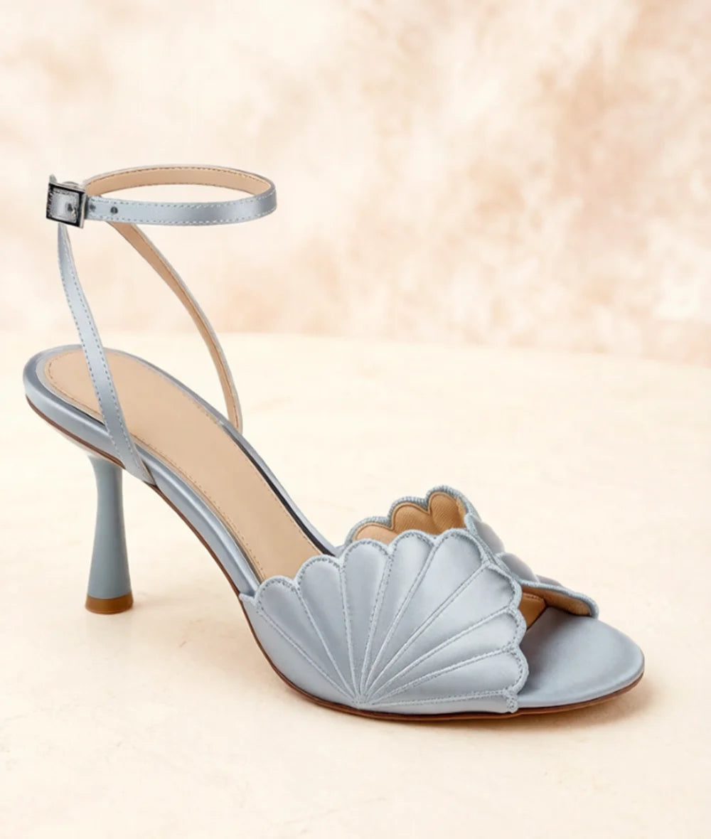 Satin Ankle Strap Platform Sandals