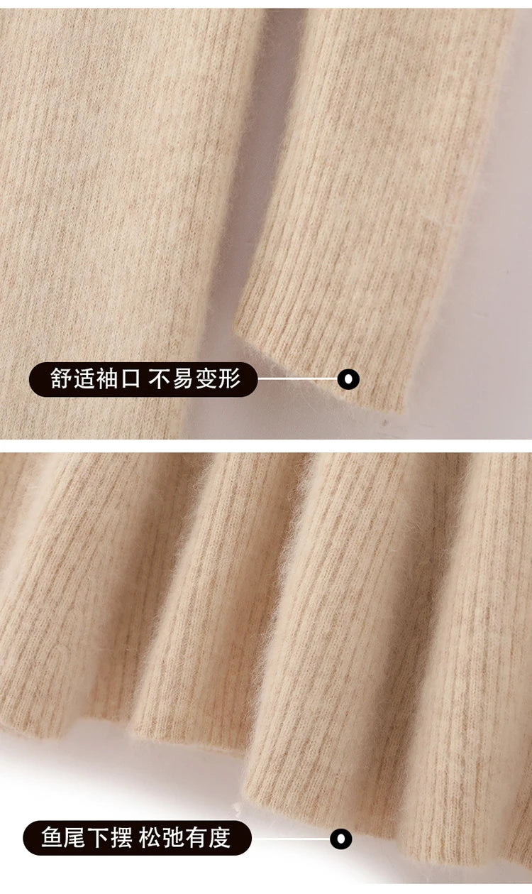Stand Collar Ankle Length Fishtail Knit Dress for Women