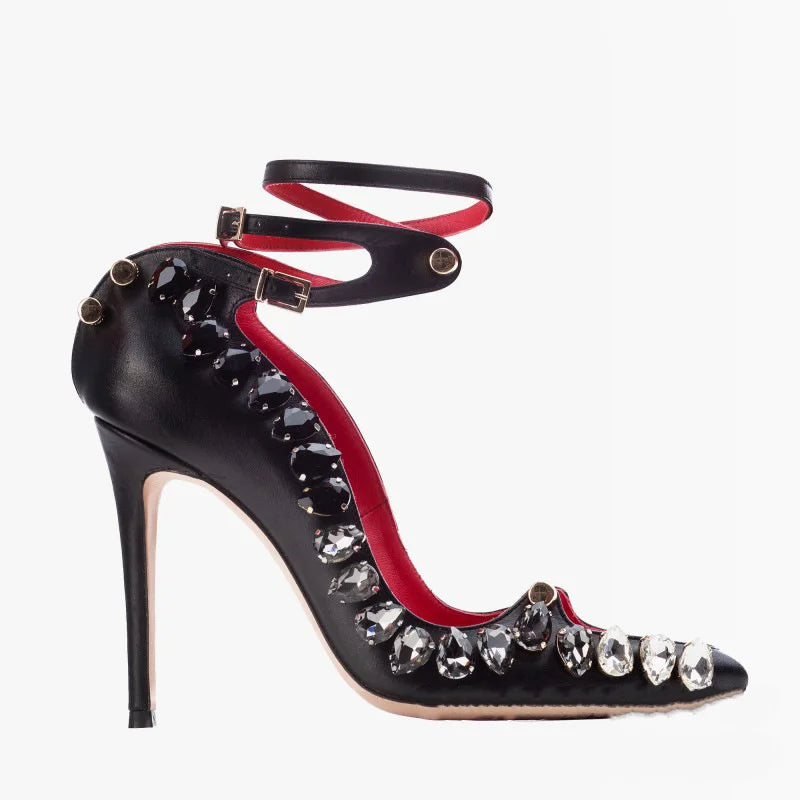 Crystal Embellished Metal Decoration Pumps for Women