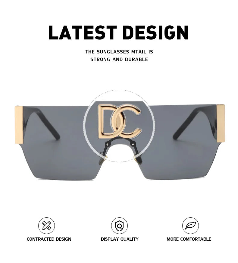 Oversized Shield Sunglasses With UV Protection for Women