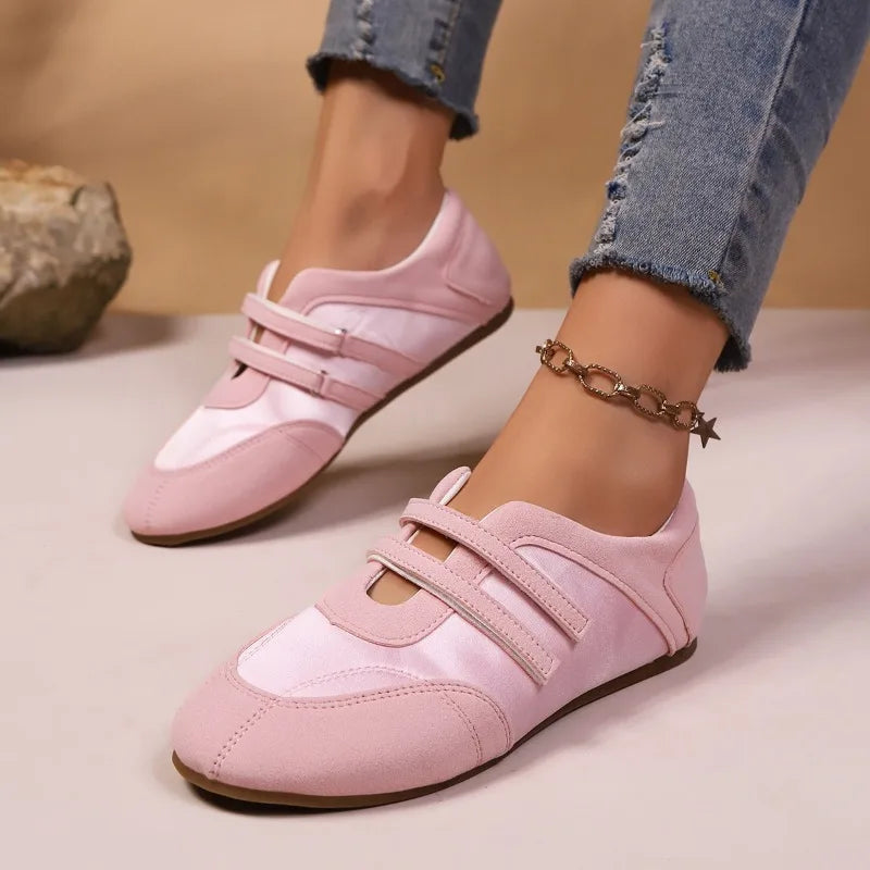 Cushioned Hook And Loop Casual Walking Sneakers For Women