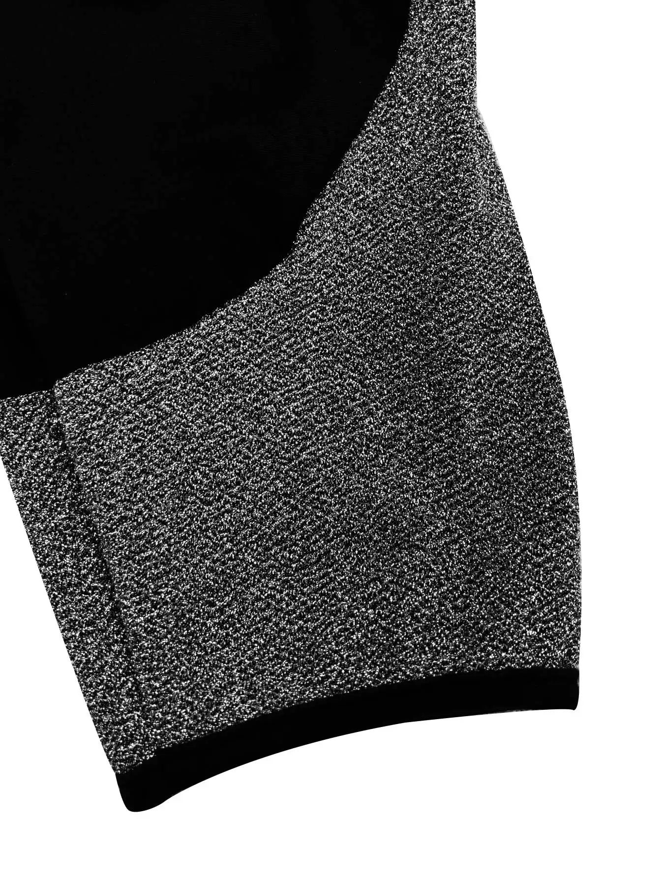 【Plus Size】 Two-Piece Set Patchwork Asymmetrical Neck Tee & Elastic Waist Pants, Casual Long Sleeve Asymmetrical Hem Top & Skinn