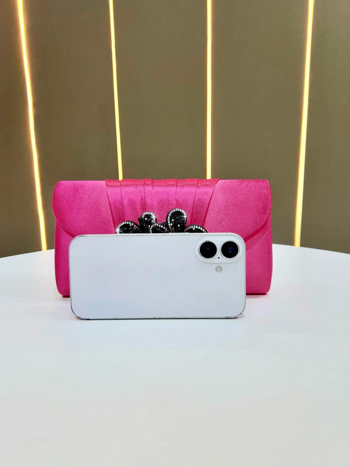 Elegant Satin Diamond Clutch Crossbody Bag for Women