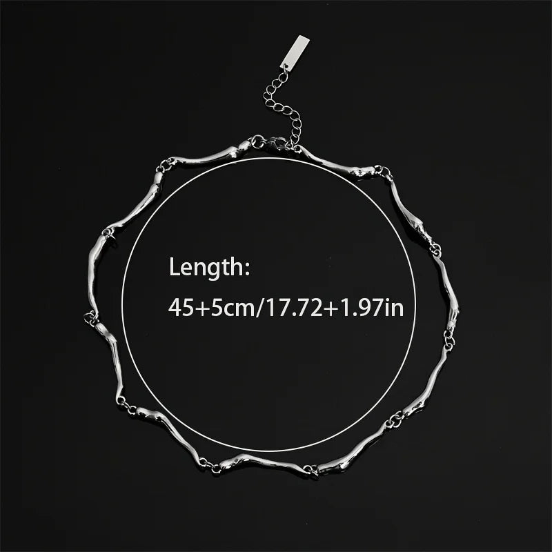 Punk Style Irregular Silver Tone Necklace