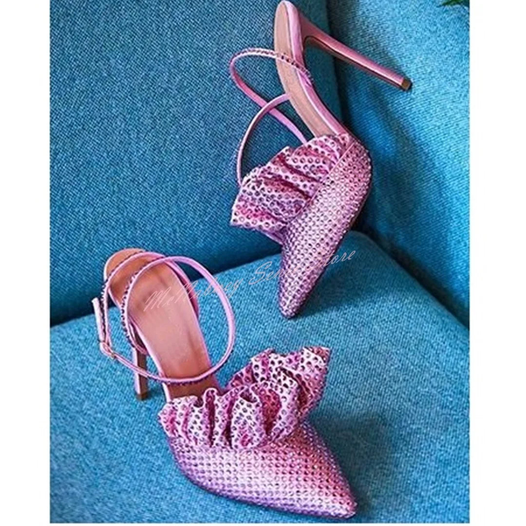 Glamorous Crystal Slingback Stiletto Pumps For Women