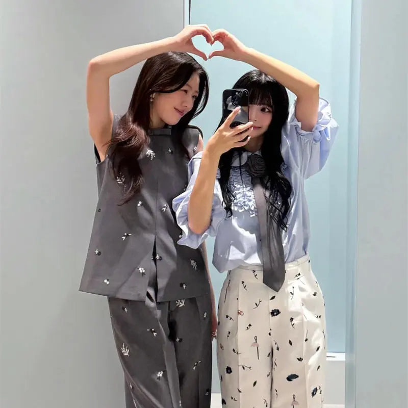 Japanese Sweet Retro Classic Embroidered Vest Vest Shorts Set 2026 Spring Summer New Fashion Commuter Two-piece Set for Women