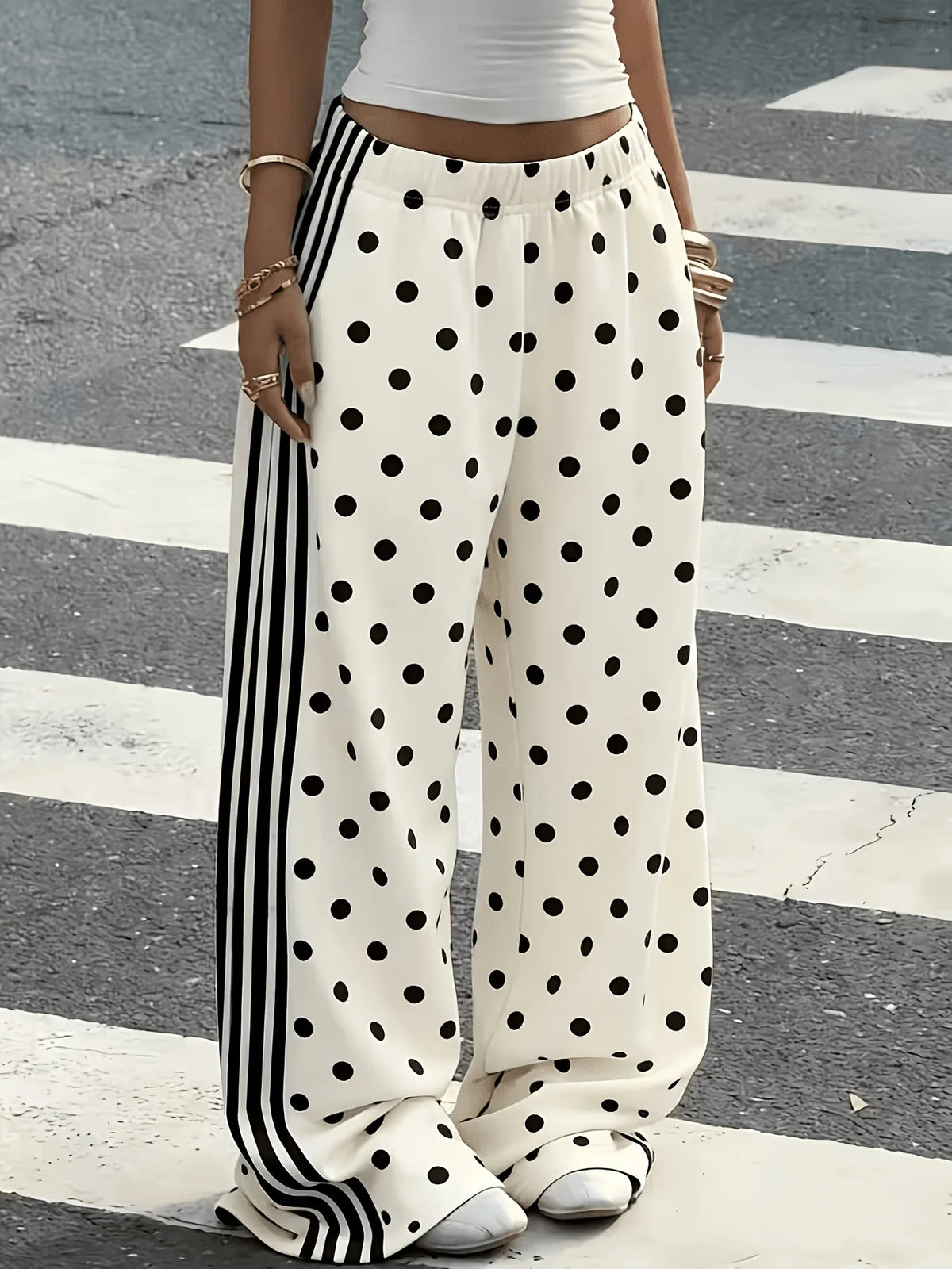 Personalized Striped Y2K Loose Fit Sports Pants for Women