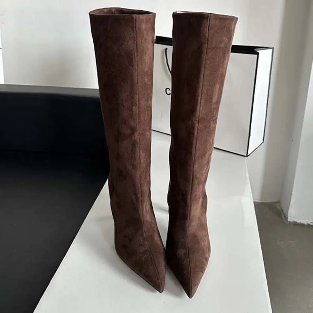 Pointed Toe Knee High Sock Boots