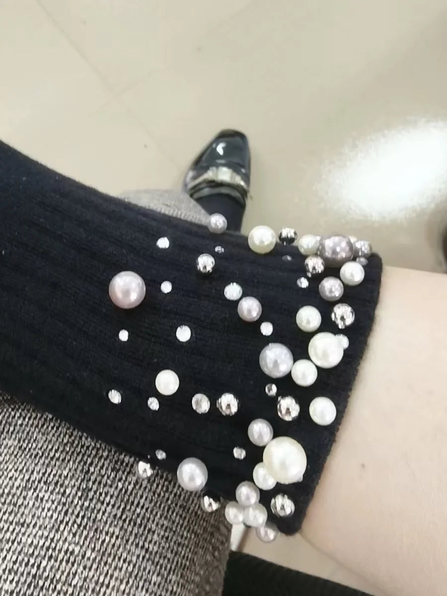 Beaded Stitch Cotton Socks