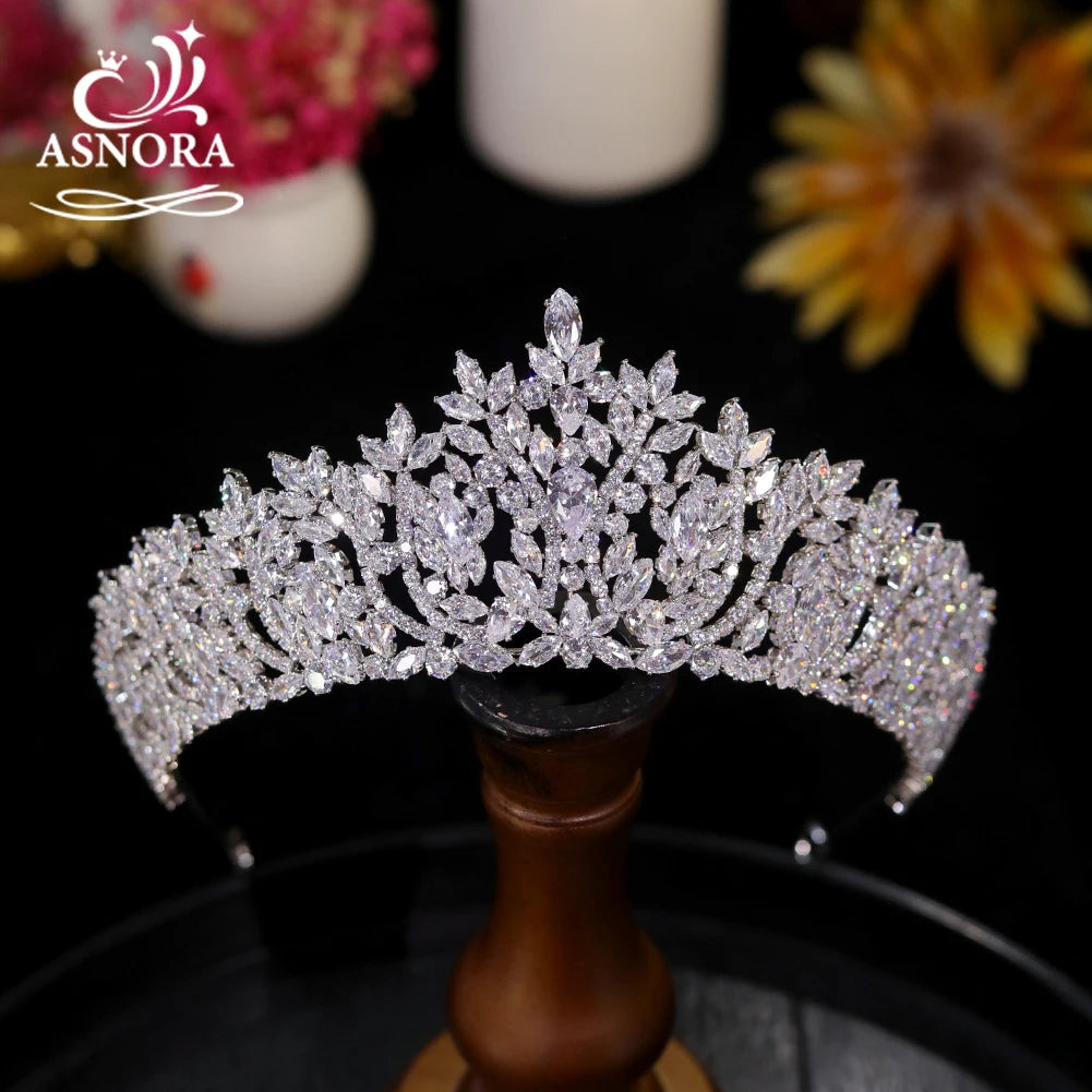 Elegant Silver Crystal Bridal Tiara Crown For Women
