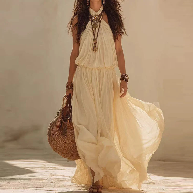 Bohemian Sleeveless Patchwork Maxi Dress for Women