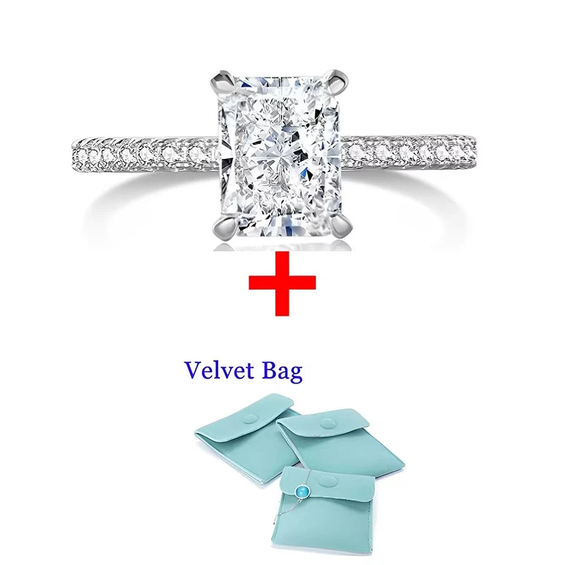 Oval Cut Moissanite Sterling Silver Engagement Ring for Women