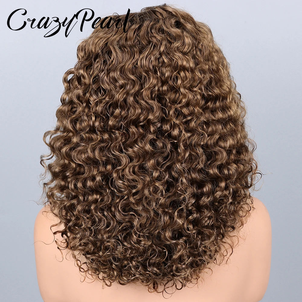 Pre Plucked Water Wave Closure Lace Front Wig for Women