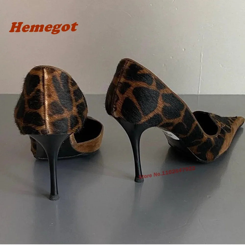 Leopard Print Pointed Toe Stiletto Pumps for Women