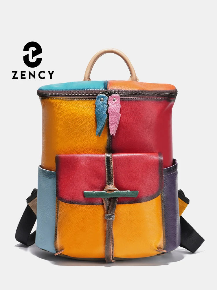 Large Capacity Soft Cow Leather Backpack for Women
