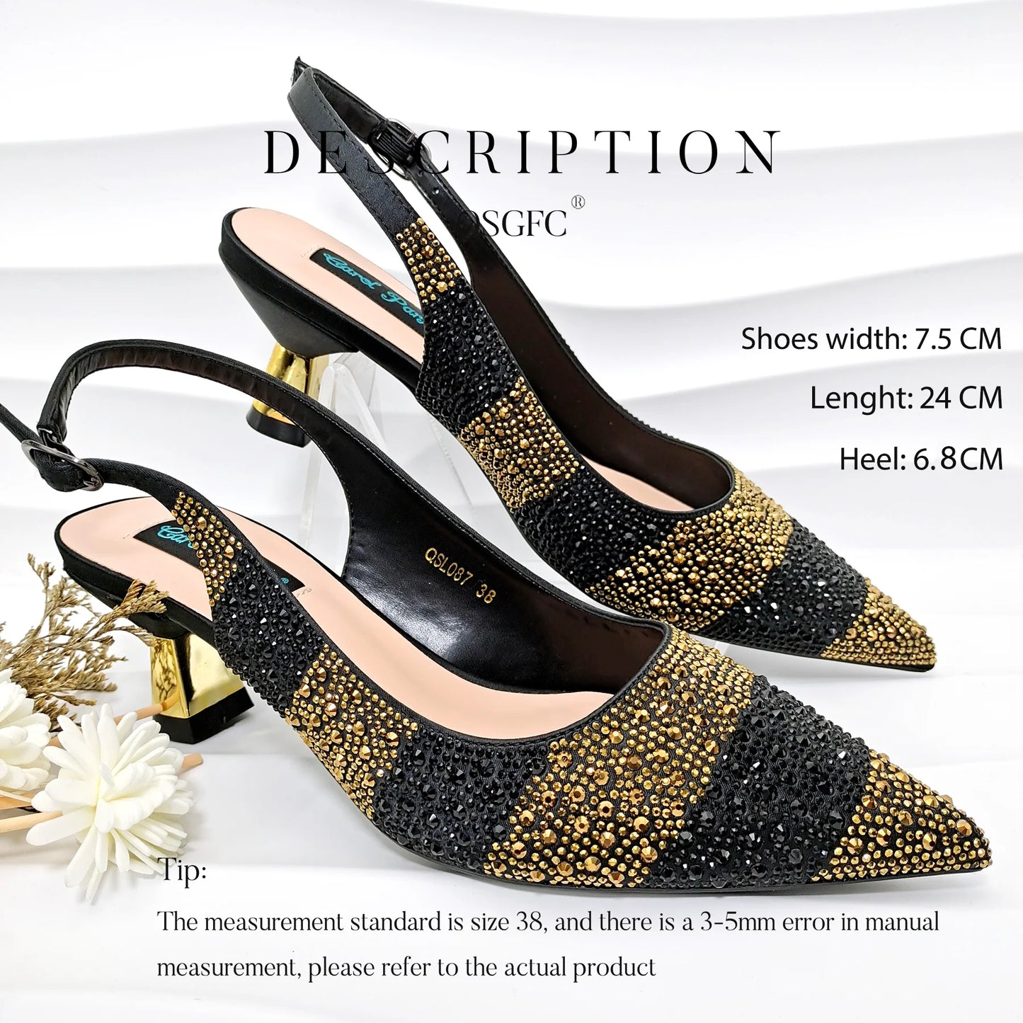 QSGFC Exquisite Fashion Women Shoes Sparkling Diamonds Pointed-toe Design Elegant Party Ladies High Heels
