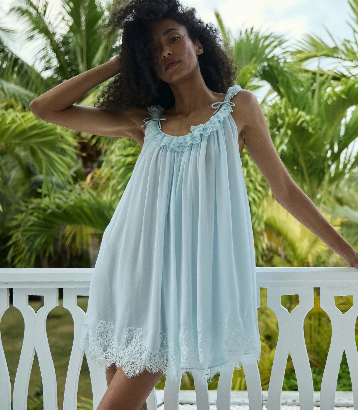Chiffon Lace Spaghetti Strap Tiered Mini Dress for Women
